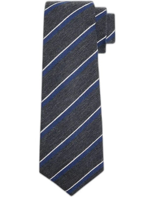Stripe Silk Sevenfold Tie