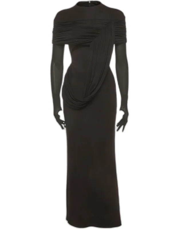 Jersey Draped Maxi Dress