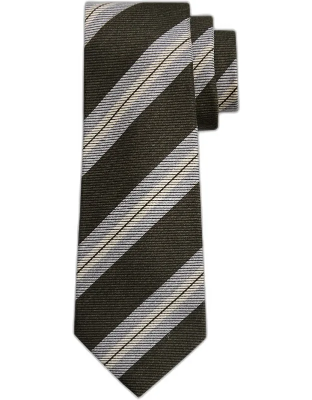 Regimental Stripe Silk Sevenfold Tie