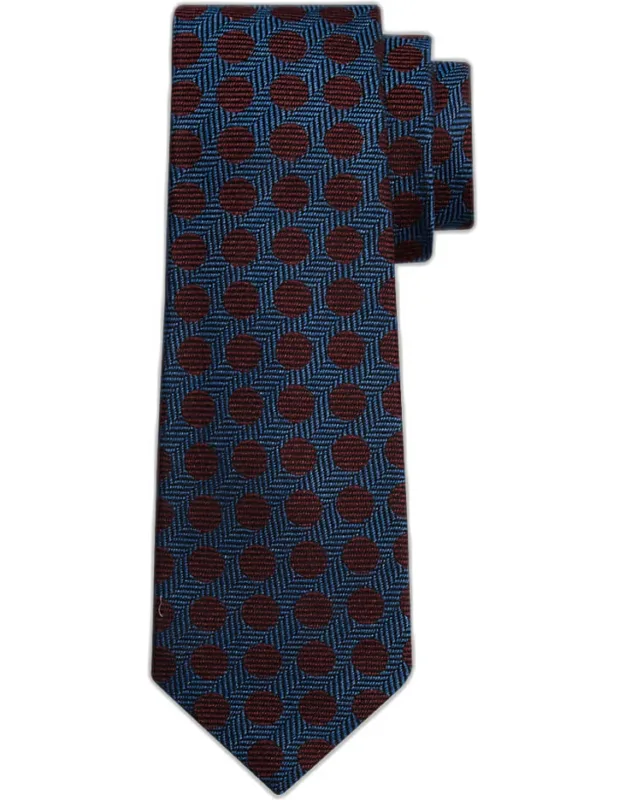 Herringbone Polka Dot Silk Sevenfold Tie