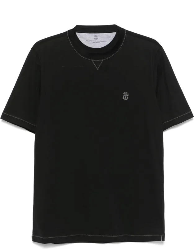 Embroidered-logo T-shirt