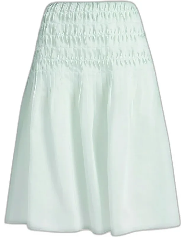 Twist Pleated Silk-blend Midi Skirt