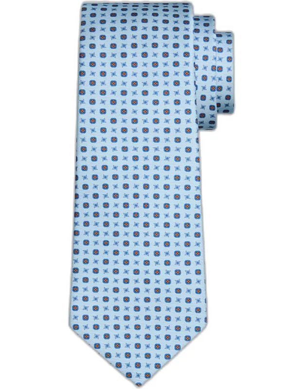 Geometric Silk Sevenfold Tie