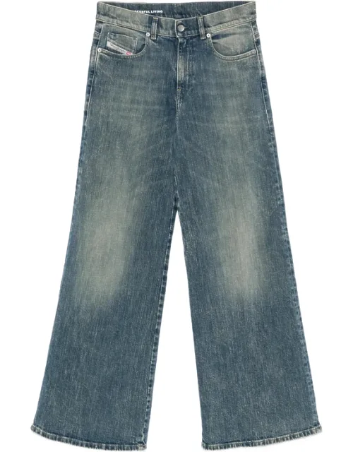 Faded Wide-leg Jeans