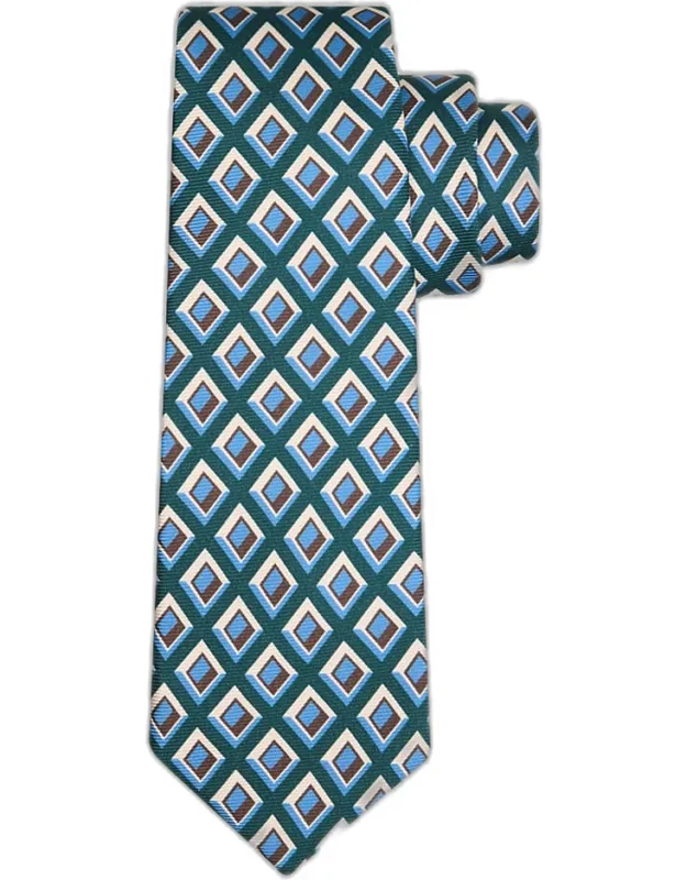 Diamond-pattern Silk Sevenfold Tie