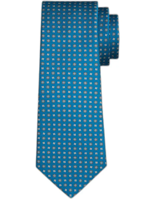 Geometric Silk Sevenfold Tie
