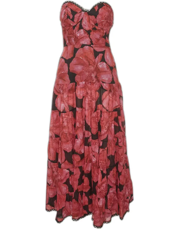 Ibiza Multicolor Printed Cotton Blend Strapless Ambar Dress