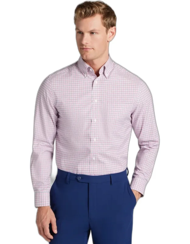 Traveler Collection Slim Fit Button-down Collar Plaid Dress Shirt