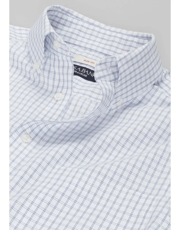 Traveler Collection Slim Fit Button-down Collar Grid Dress Shirt