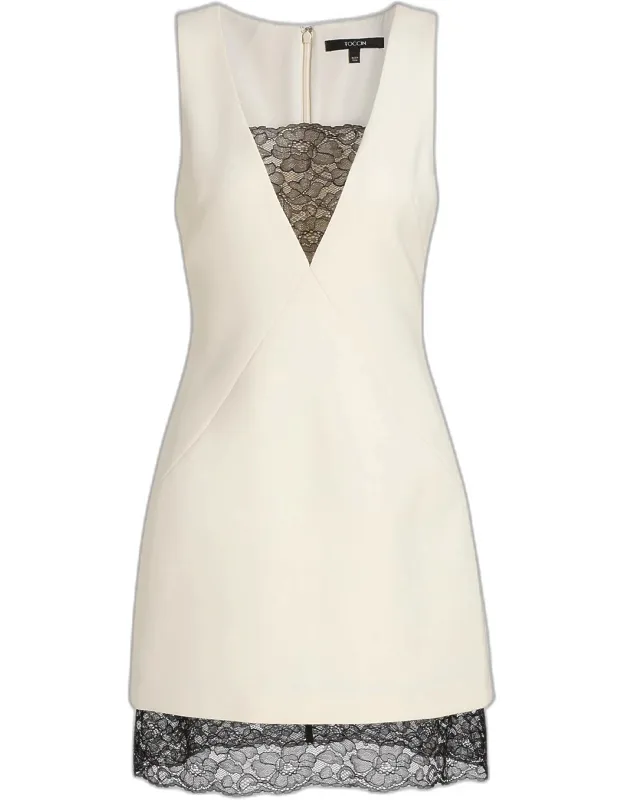 Lace-trim Mini Dress