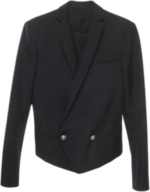 Wool Blend Double Breasted Blazer