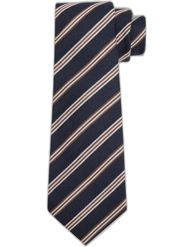 Stripe Silk Sevenfold Tie