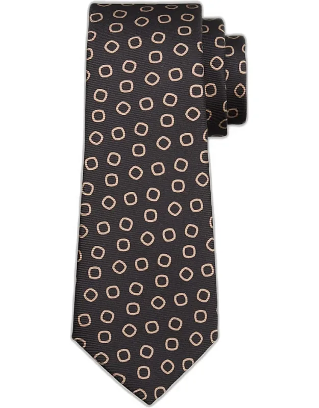 Geometric Outline Silk Sevenfold Tie