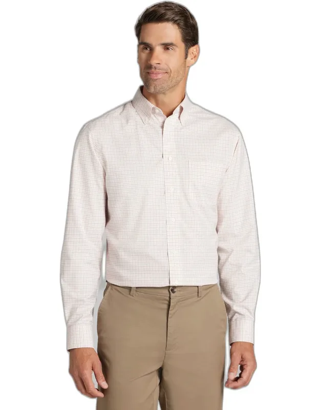 Traveler Collection Tailored Fit Button-down Collar Plaid Dress Shirt
