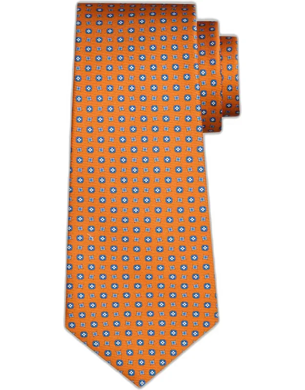 Geometric Silk Sevenfold Tie