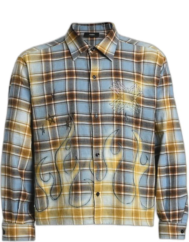 Cotton Plaid Button-down Shirt