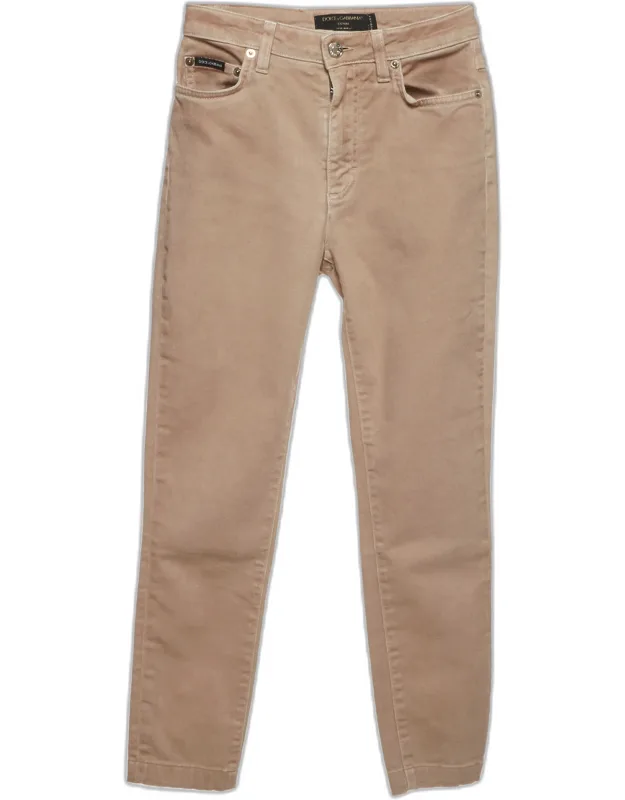 Beige Denim Skinny Fit Jeans