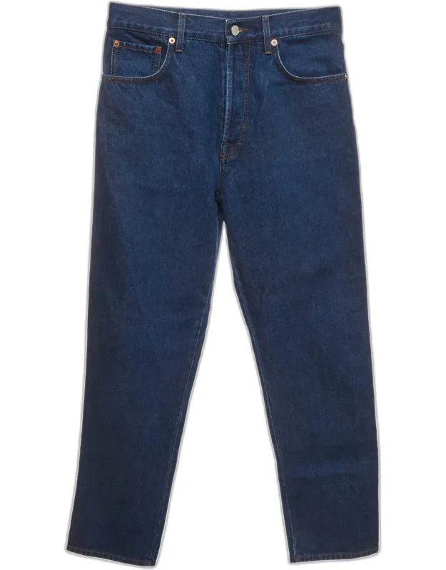 Denim Straight Leg Cropped Jeans S/waist 30"