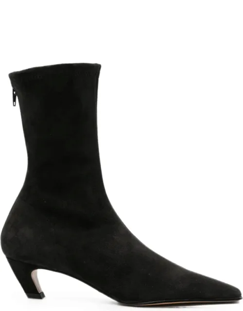 Pointed-toe Suede Ankle Boots