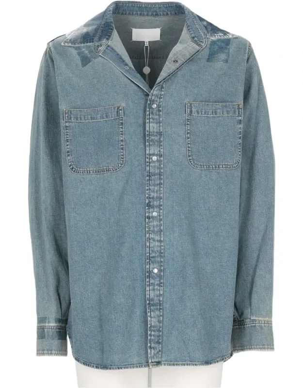 Denim Shirt With Button-down Front