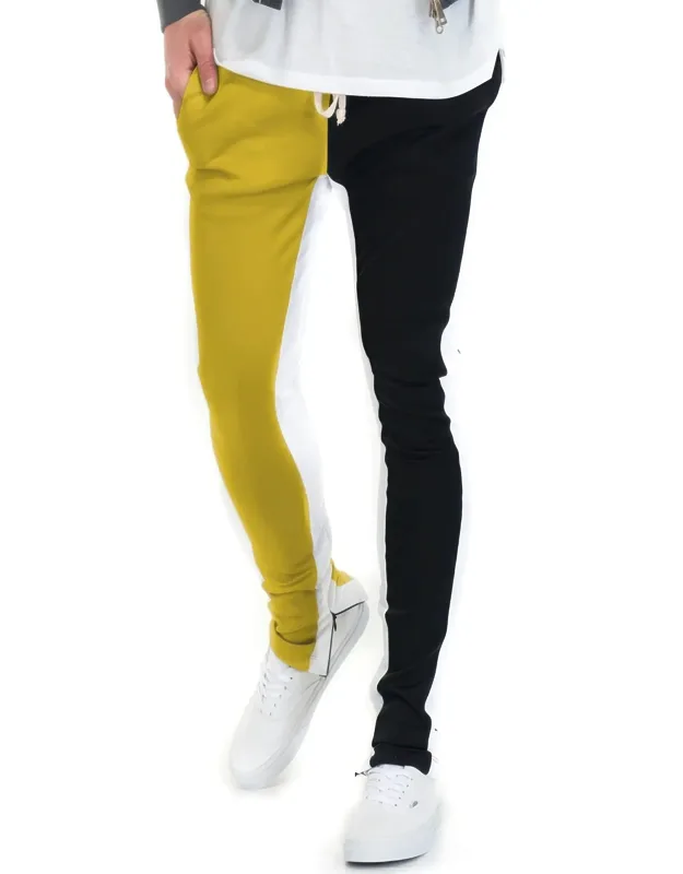 Two Tone Color Block Track Pant Jogger - High-quality Fabric, Standard Fit