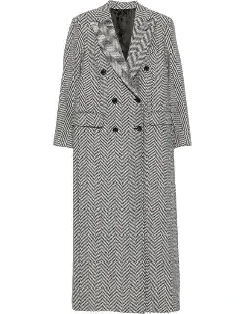 Herringbone Double-breasted Coat