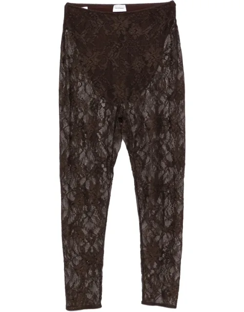 Lace-pattern Cropped Leggings