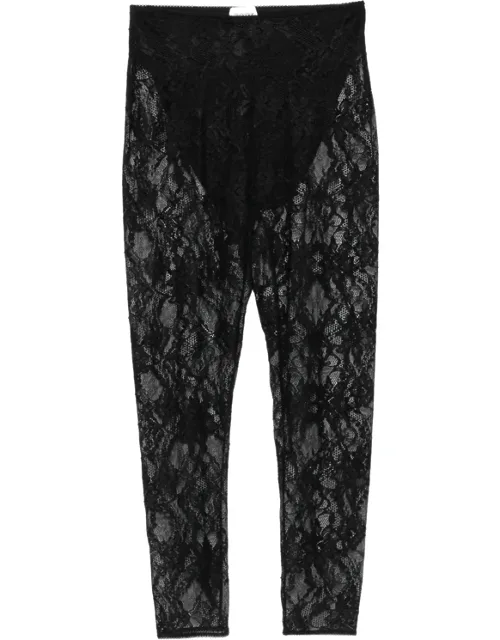 Lace-panelled Cropped Trousers