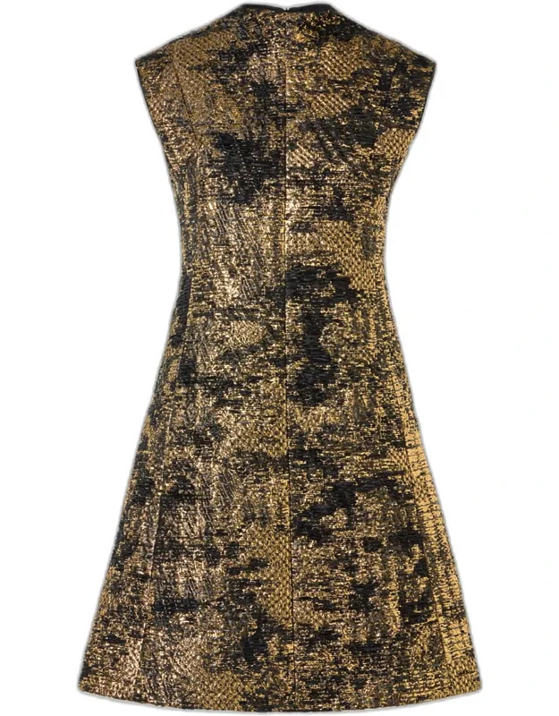 Fragmented Techno Lame Jacquard Dress