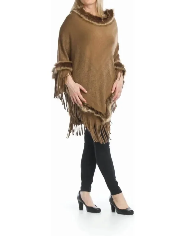 Fur Trimmed Poncho