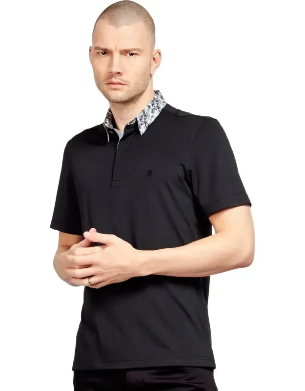 Monochrome Collar Polo Shirt