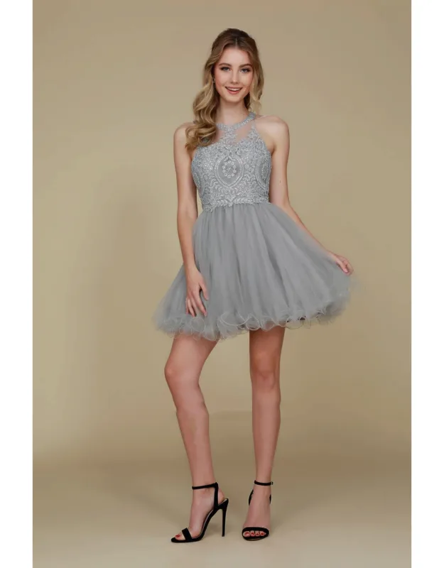 Halter Fit & Flare Dress