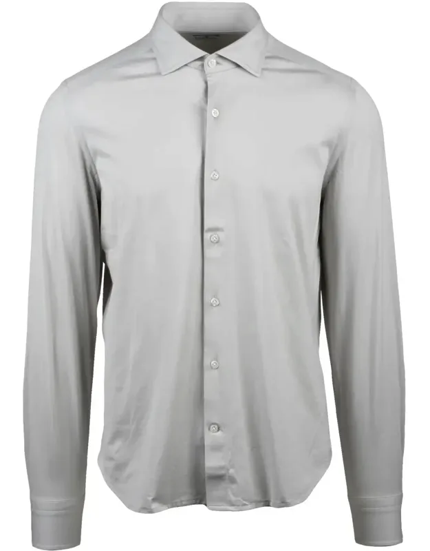 Cotton Shirt With Classic Collar And Button-down Front