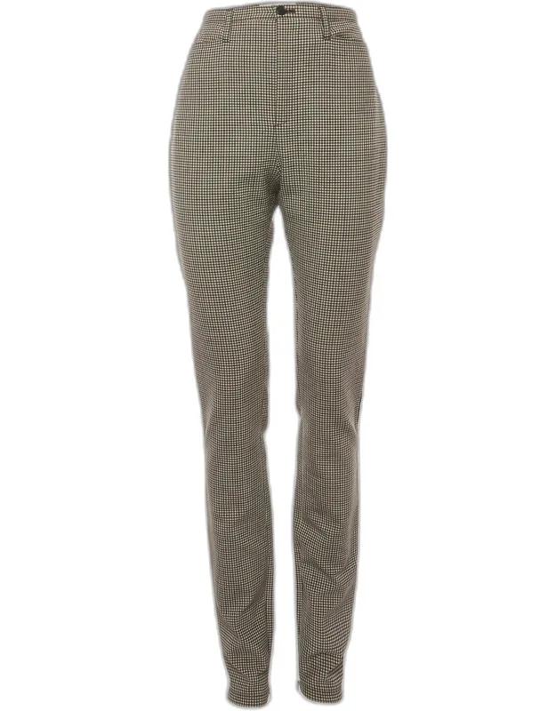 Plaid Wool Blend Ankle Zip Trousers