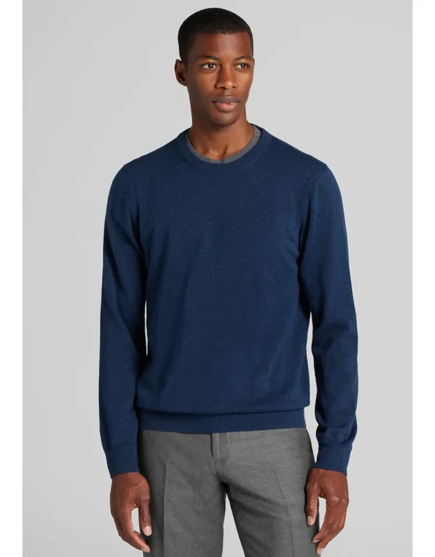Tailored Fit Pima Cotton Crew Neck Sweater