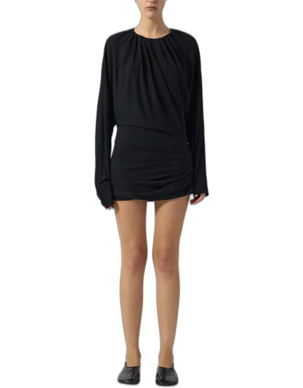 Ruched Matte Jersey Mini Dress