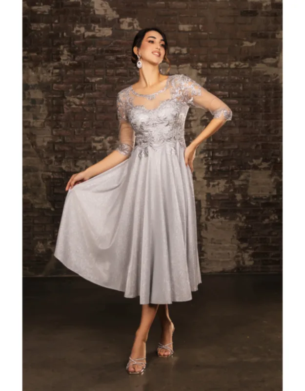 A-line Round Neck Dress