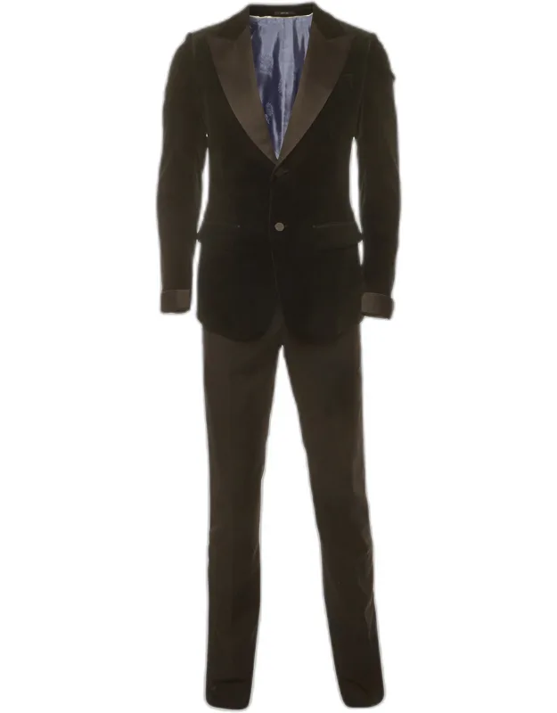 Velvet And Wool Blend Satin Trim Tuxedo Suit