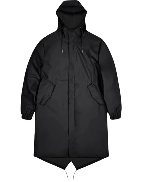 Fishtail-hem Drawstring-hood Parka