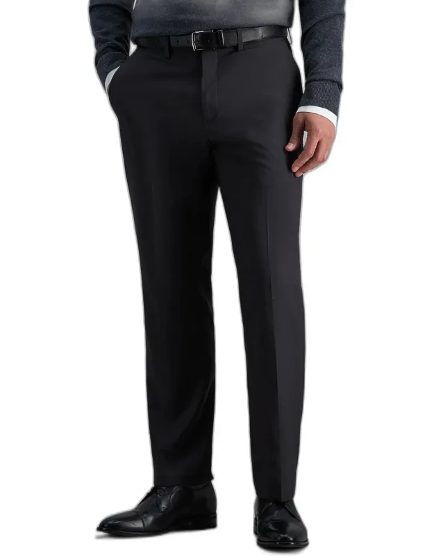 Haggar Premium Comfort Straight Fit Flat Front Dress Pants With Stretch Fabric And Premium Flex Waistband