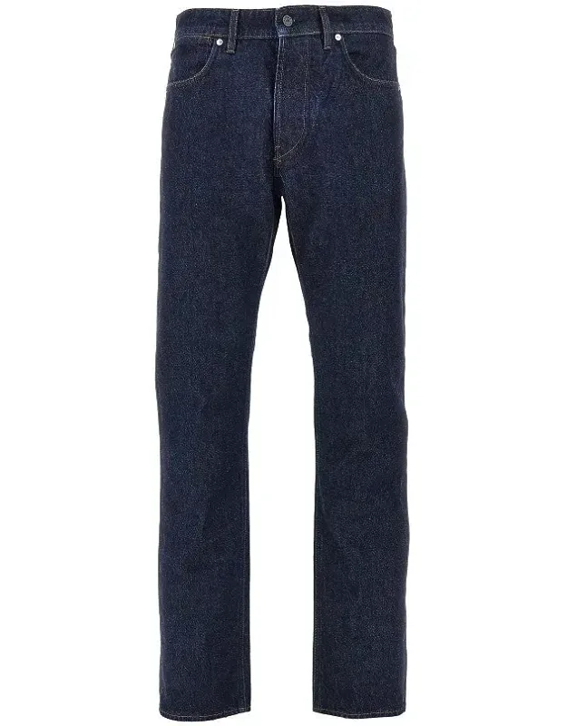 Stone Island Denim 'denim Research' Straight Fit Jeans With Five-pocket Design And Low-rise Waist