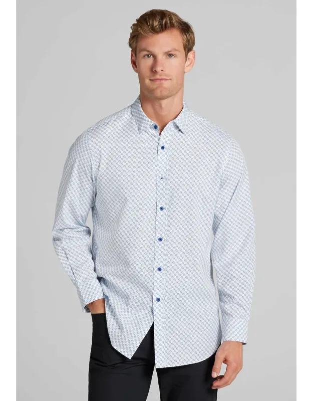 Traveler Coolmotion Tailored Fit Diamond Geo 4-way Stretch Button Up Shirt