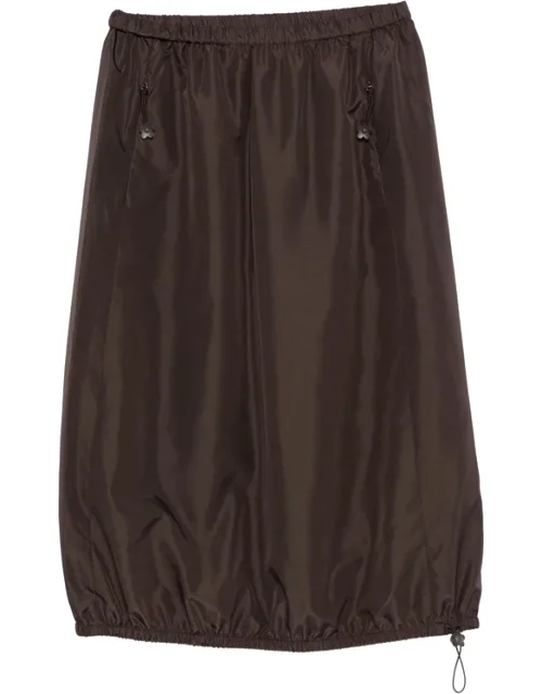Drawstring-hem Balloon Midi Skirt