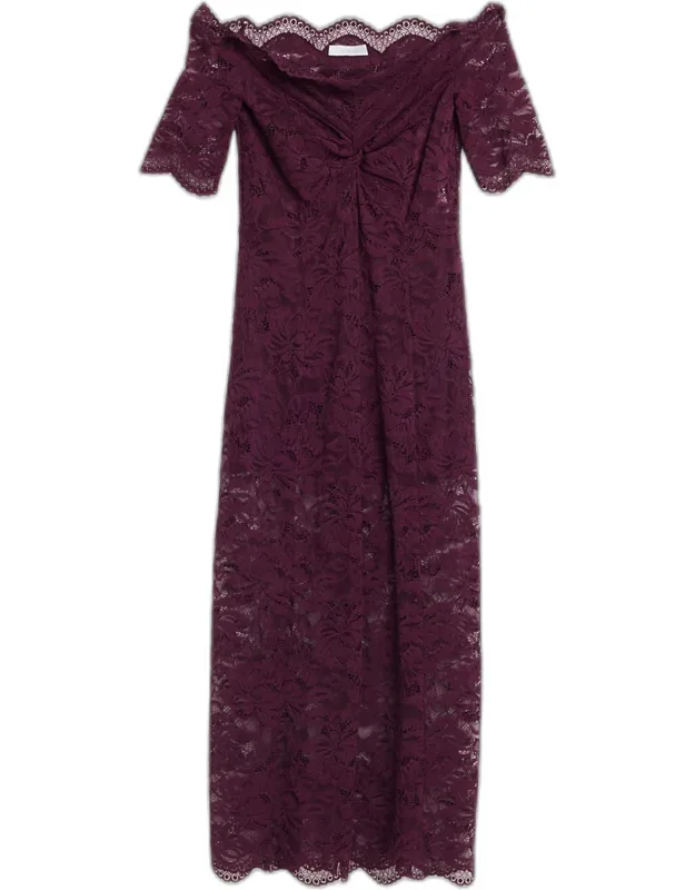 Twisted Lace Midi Dress