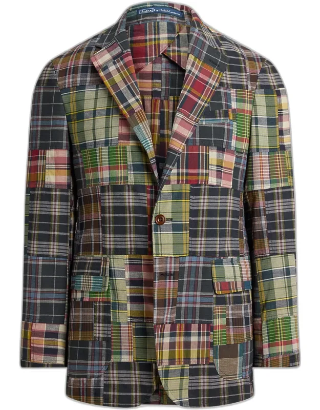 Checked Patchwork Cotton Blazer