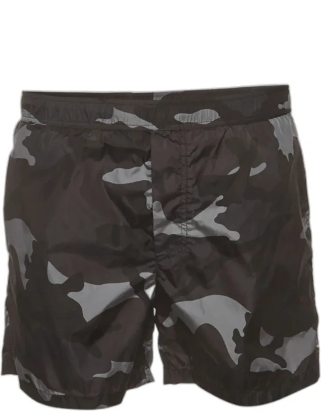 Camouflage Print Nylon Swim Shorts
