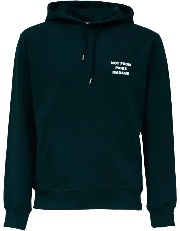 Hoodie With Iconic Slogan And Drawstring Closure