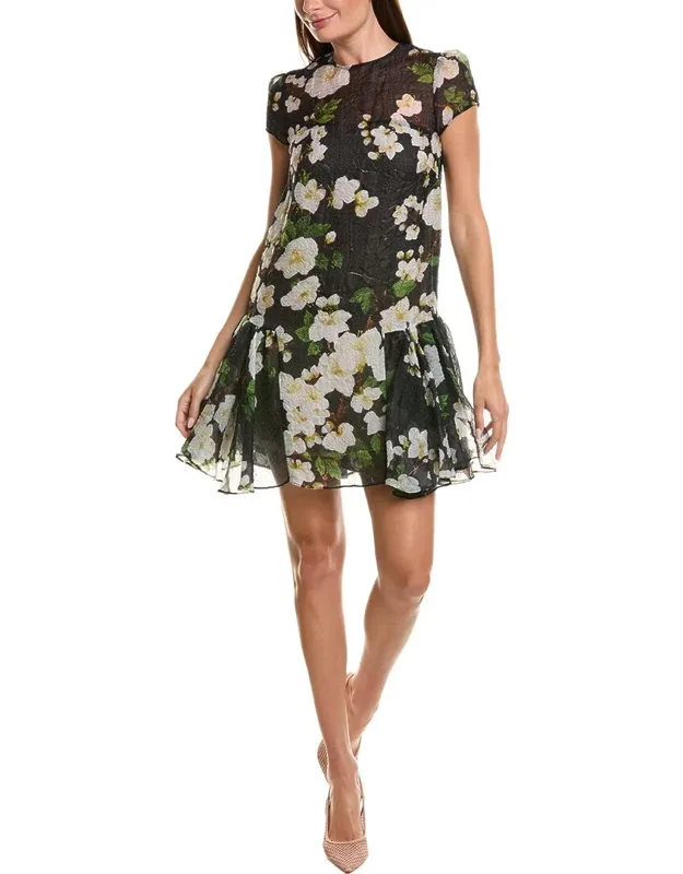 Drop-waist Silk-blend Mini Dress