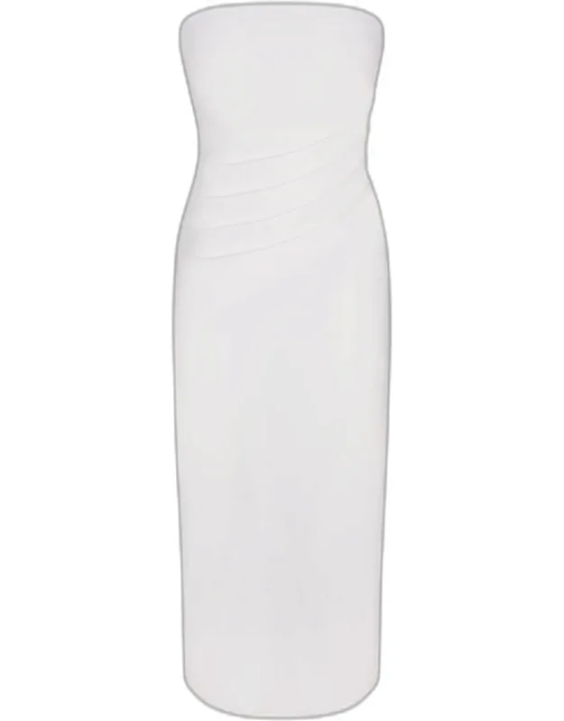 Draped Strapless Maxi Dress