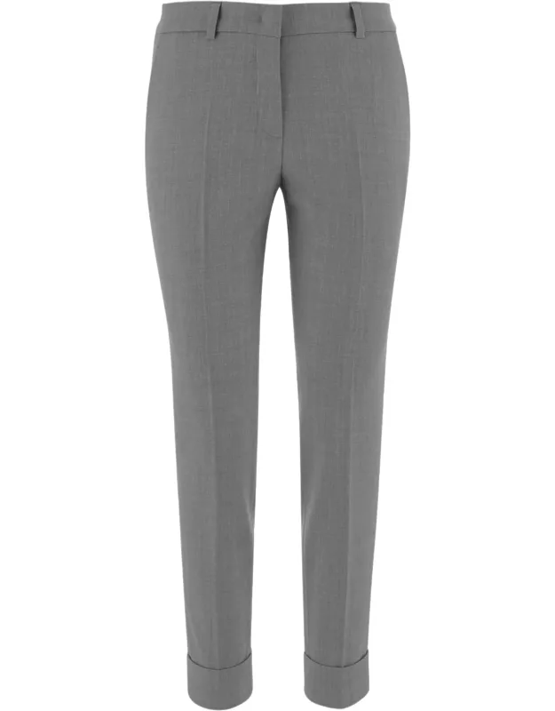 Tailored Stretch Wool Straight-leg Pants